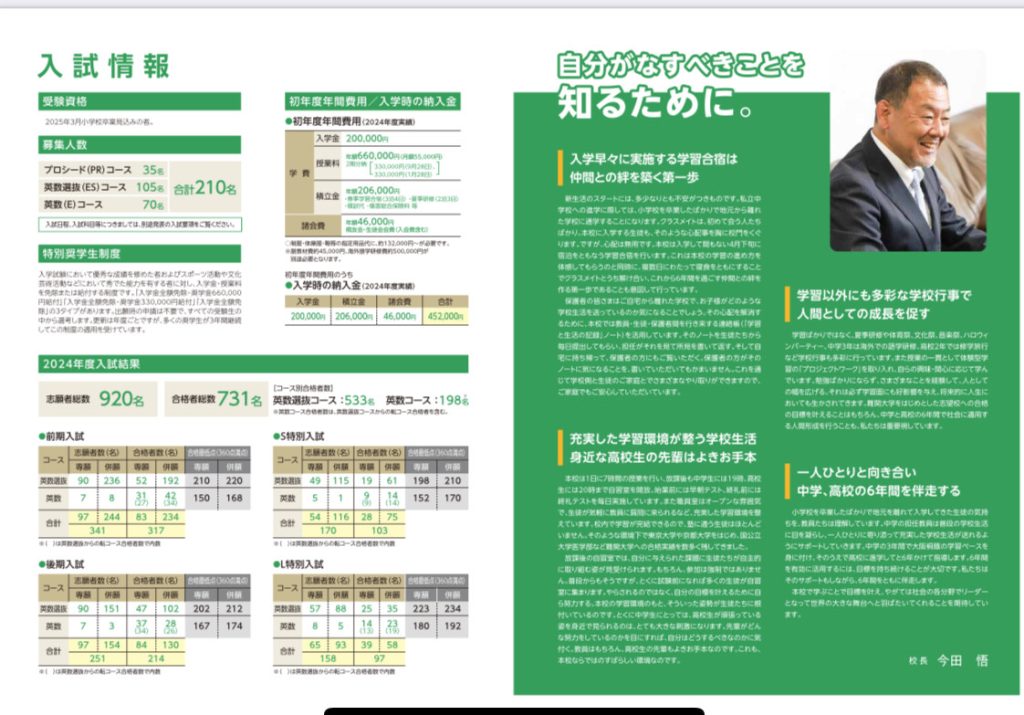 学校案内撮影 中学校